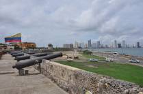 AS famosas muralhas de Cartagena, na Colômbia